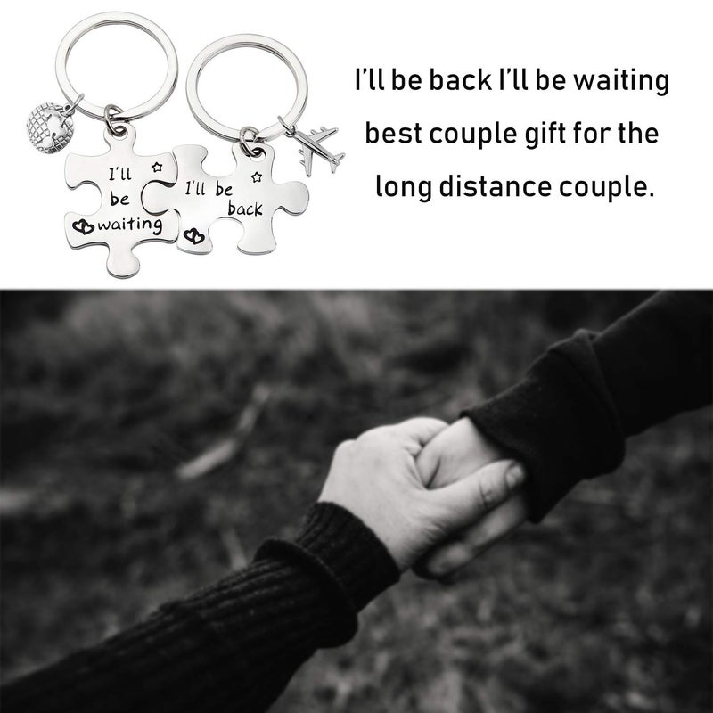 Lywjyb Birdgot Puzzle Keychain Couples Set Long Distance Relationships Gifts For Couples Love Friendship Gift (Silver) - Image 2